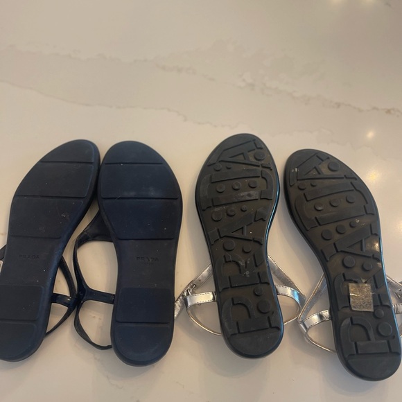 Prada Sandals-Navy-Silver- very good condition-size 36 - Picture 2 of 4